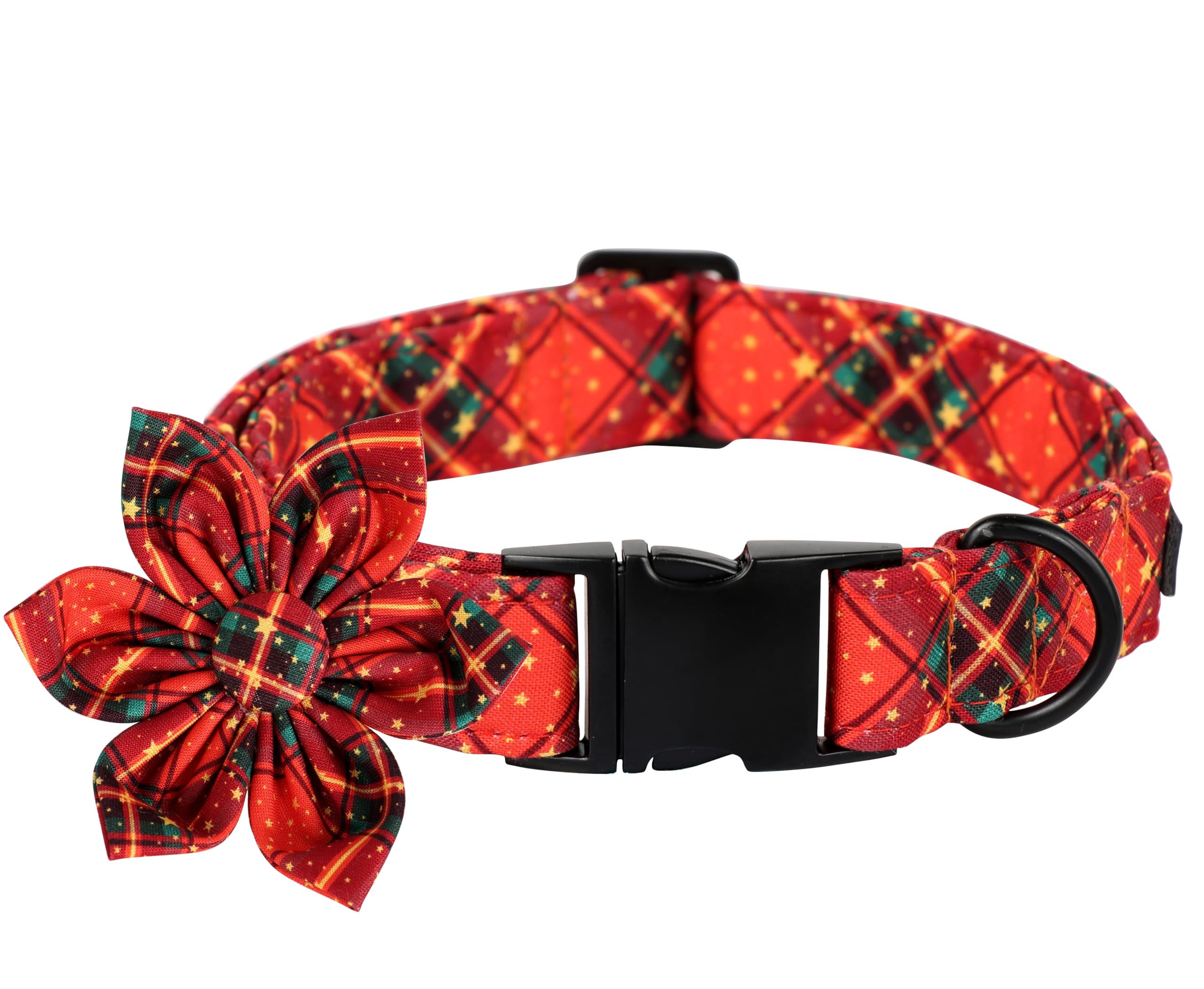 Lionet Paws Flower Dog Collar - Cute Cotton Adjustable Flower Dog Cat Collar with Metal Buckle for Puppy Girl Gift, XS, Neck 8-12in