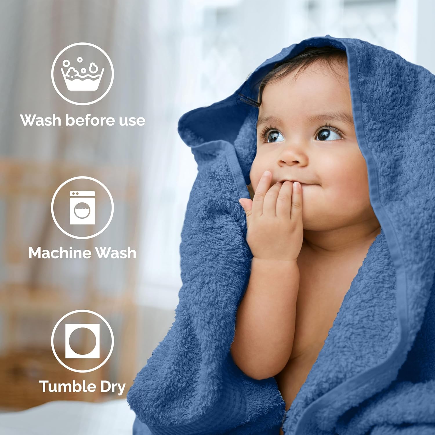 Martex Easy Living Everyday 6-Piece Bathroom Towel Set – 2 Bath Towels, 2 Hand Towels, 2 Wash Cloths – 100% Cotton – Soft & Quick-Dry Towels - Blue - Image 8