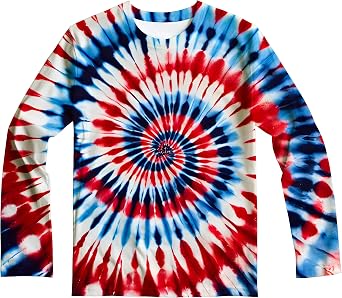 Kids Tie Dye Sun Protection Shirt UPF 50+ Long Sleeve Rash Guard Swim Shirts for Boys Girls