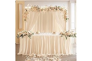 Suppromo Champagne Tulle Table Skirt for Birthday Party 6ft Champagne Tutu Table...