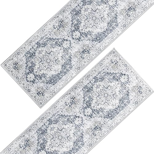 Miniatura 90 de jinchan Alfombra de Área 2x3 pies Alfombra Vintage de Entrada Lavable Bohemia Tapete Interior para Puerta Medallón Floral Tapete Pequeño para Puerta