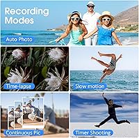 Vista 6 de Videocámara de video 4K Cámara de vlogging de 48MP para YouTube con micrófono inalámbrico Lavalier, zoom digital 18X, pantalla de 3.0 pulgadas