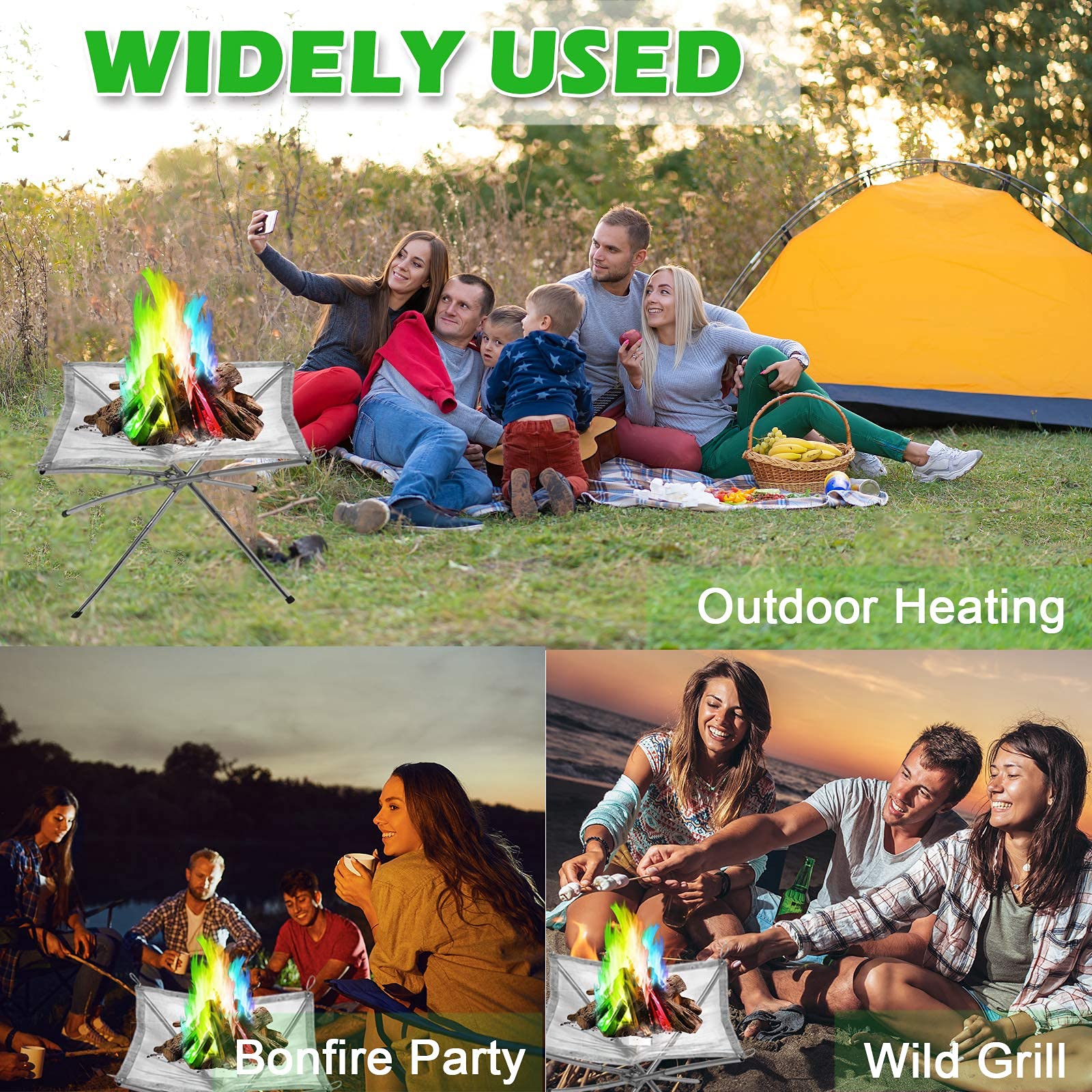 GT Portable Fire Pit Outdoor Extra Large With BBQ tools special hot