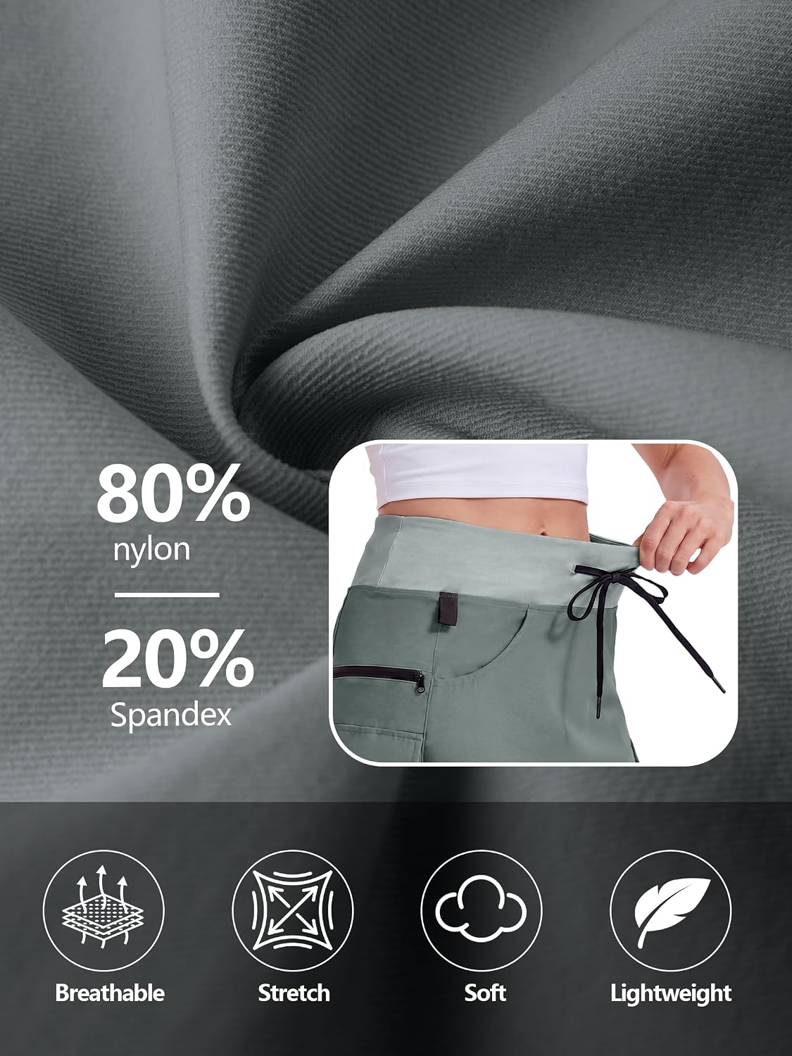Skorts for Women with Pockets, Cargo Skort - High Waisted, Zipper Pockets & Liner for Golf, Hiking, Tennis, Pickleball