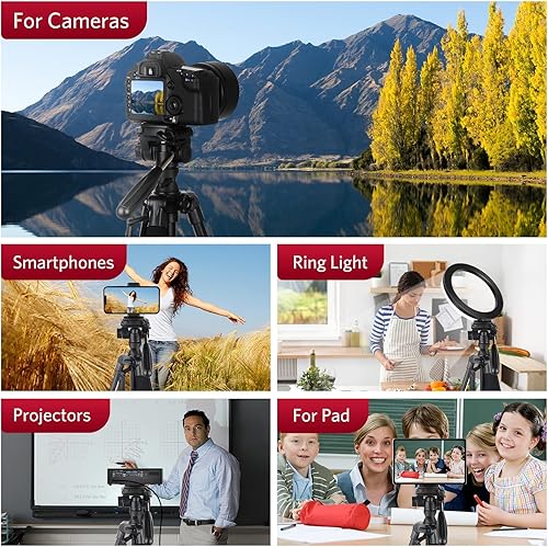 Miniatura 7 de EVUMO HF3 Trípode horizontal para cámara y iPhone, trípode de cámara superior de 65 pulgadas y monopie 2 en 1 con control remoto y soporte para