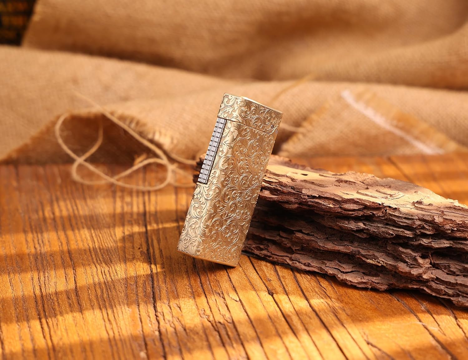 WDMART- H59 Brass Mechanical Trench Lighter • Retro Soft Flame Oil Lighter • Cool Open Flame Kerosene Lighters one Click lid Opening • Model：Flame Spirit (TC)