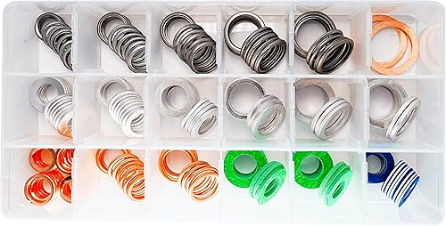 Dsnaduo Juego de 200 piezas de 18 tamaños para tapones de drenaje de aceite maestro para Toyota, Subaru, Chevrolet Reemplazar 90430-12031, MD050317,