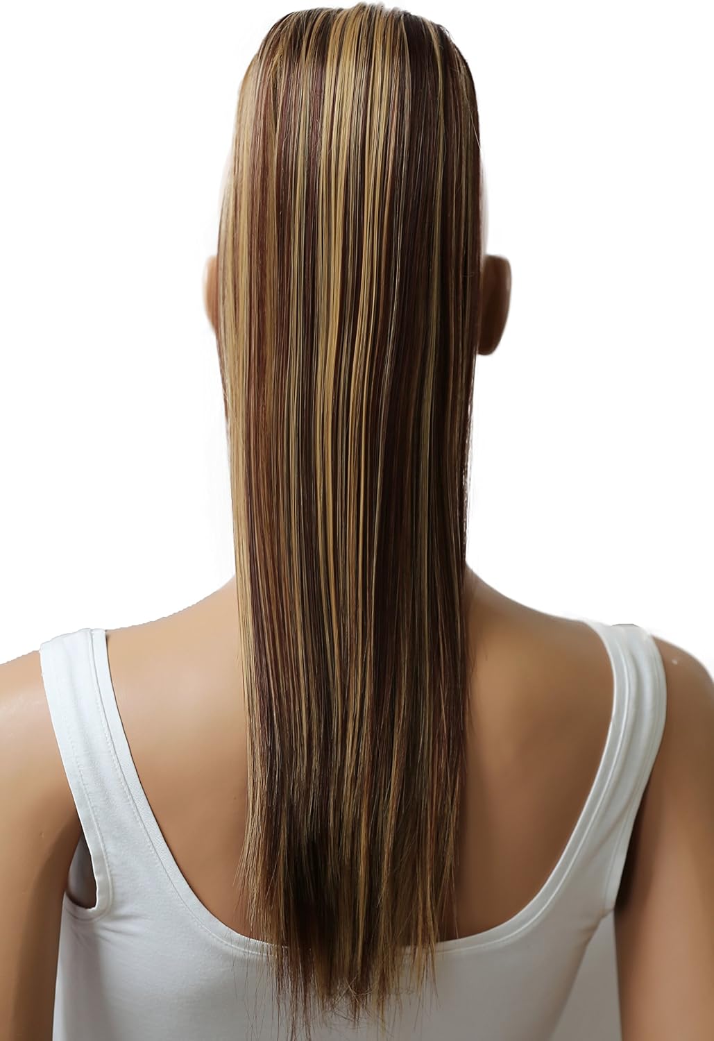 CAISHA 20" Hairpiece Ponytail Clip On Extensions With Butterfly Claw Straight Brown Blond Mix H157 - Image 5