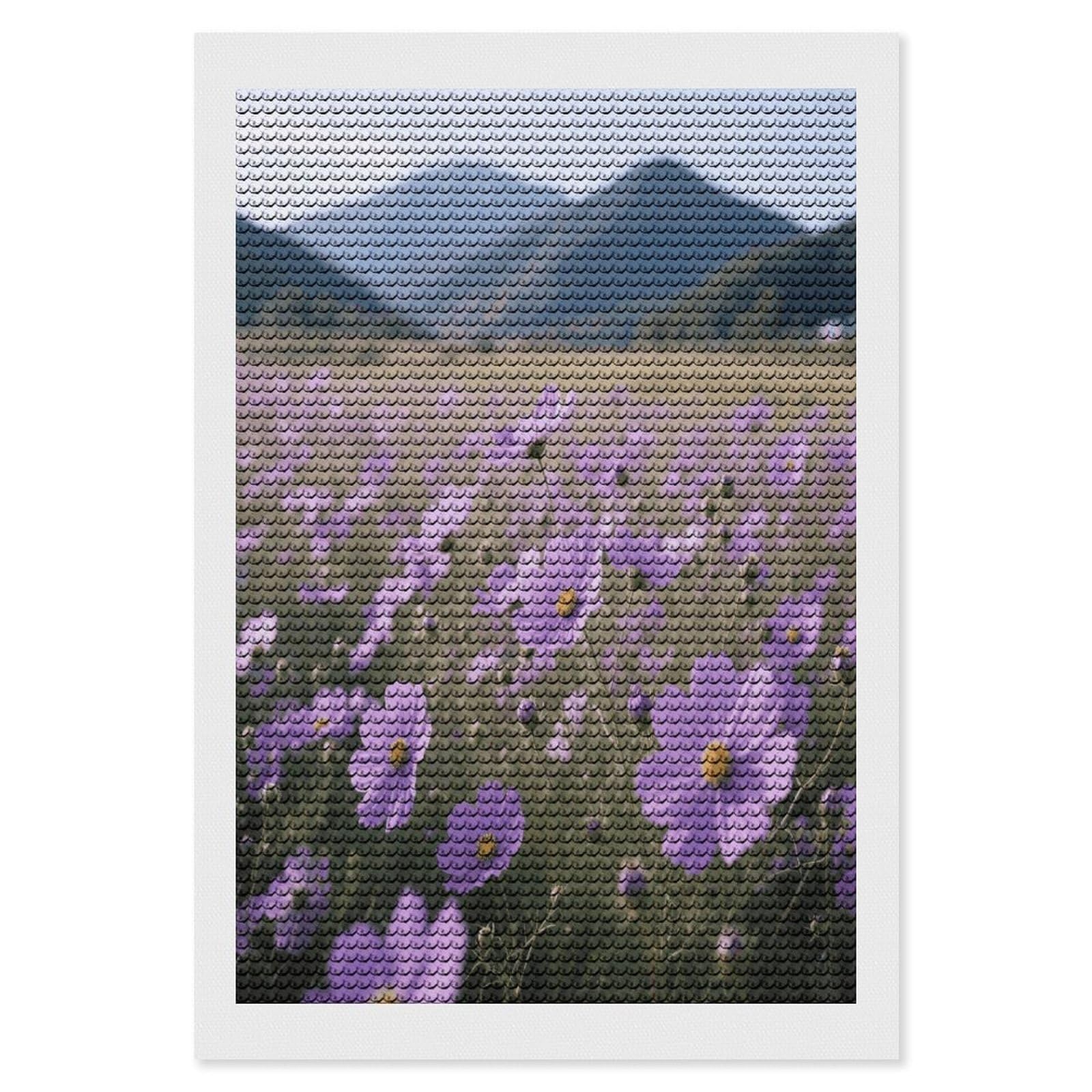 VstaDank Purple Daisy Diamond Painting Kits Exquisite DIY Full Round Drill Diamond Dots Painting for Adults Beginner Diamond Photo Paint with Diamond Picture Art Wall Decor 8"x12"