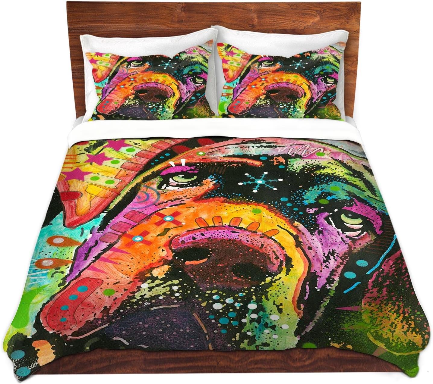 Dia Noche DV-TW-DeanRussoOlDroopyFaceMastiffDog8 Duvet Cover Brushed Twill, King Sham Set