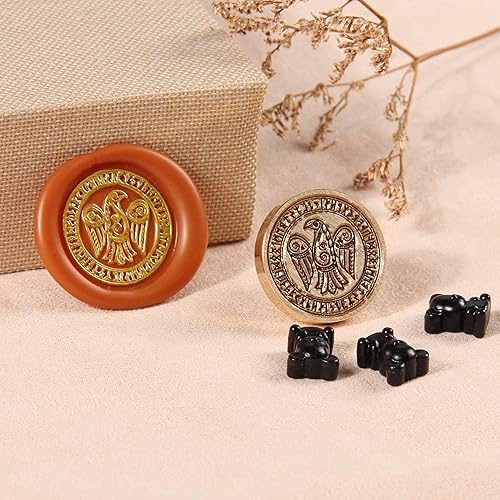 Miniatura 4 de Odin's Raven Viking Rune Vegvisir - Sello de cera de sellado de runas vikingas para sellado de cartas, embalaje de invitación de boda personalizado