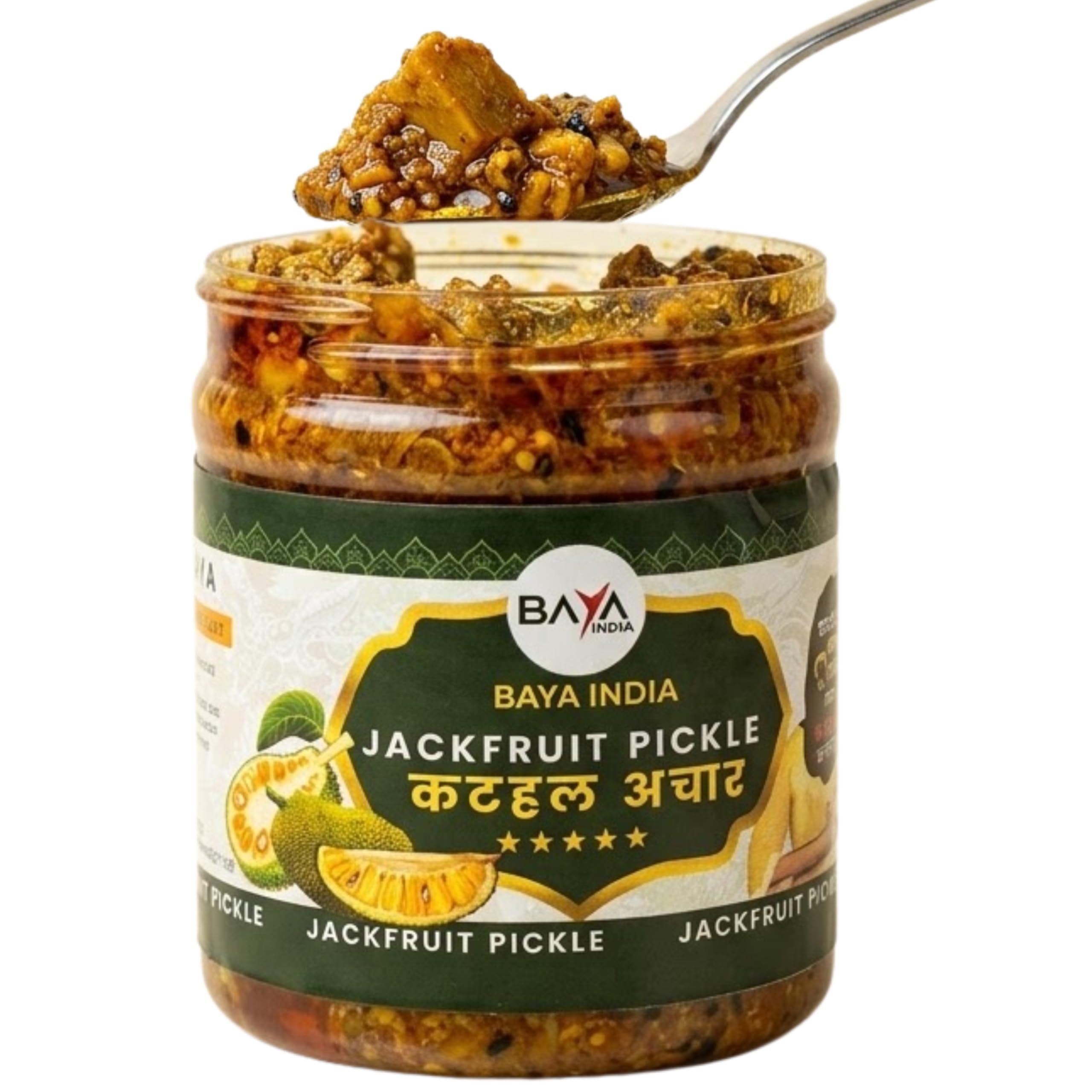 Baya India Kathal Ka Achar (Jackfruit Pickle) | Homemade Traditional Indian Pickle | Pure Mustard Oil | Spicy & Tangy | No Preservatives | No Vinegar | No Onion & No Garlic | Sun-Dried | 250g