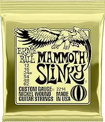 Cordas para guitarra elétrica Ernie Ball Mammoth Slinky, revestimento de níquel, calibre 12-62