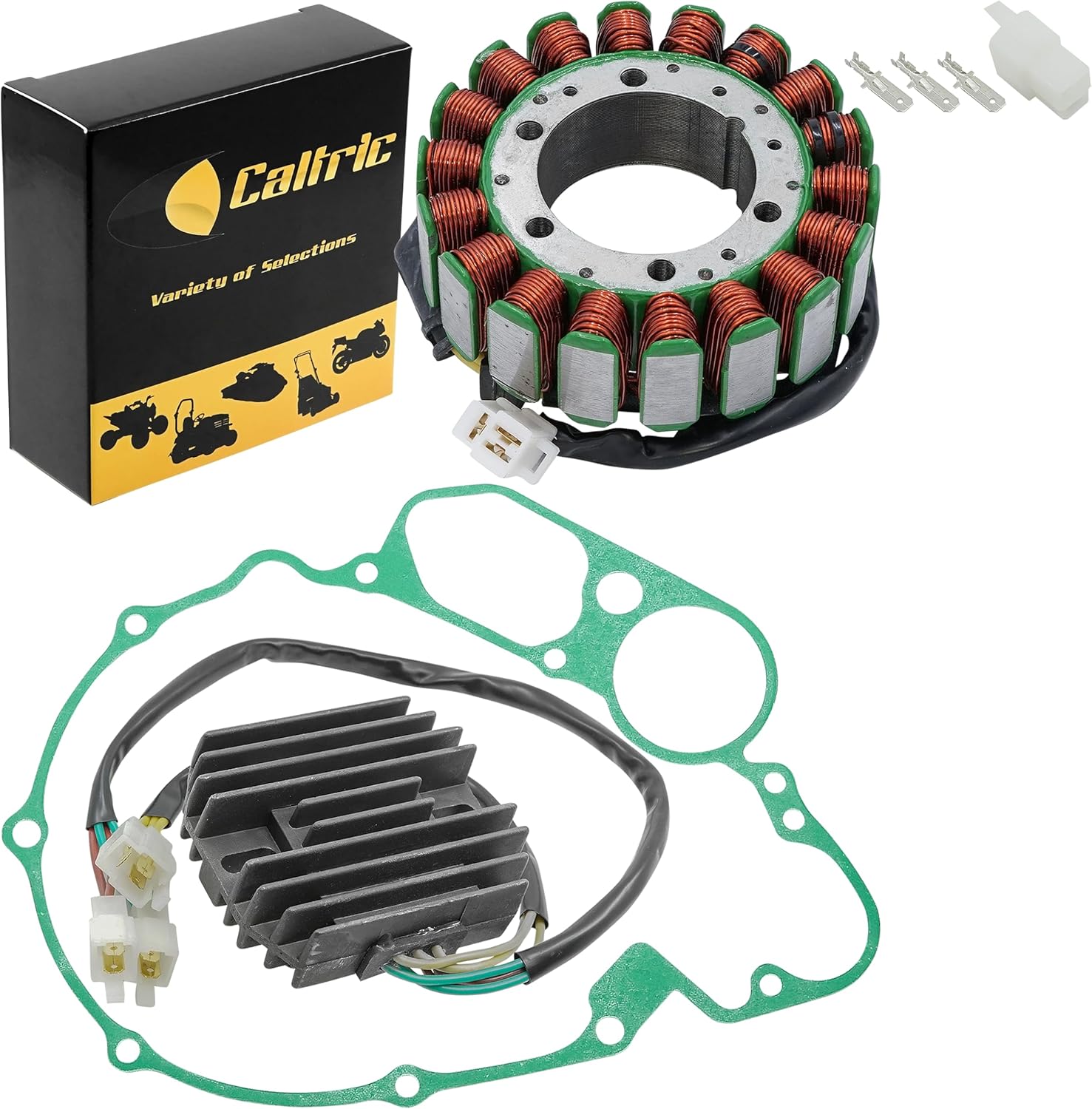 Caltric Stator & Gasket & Regulator Compatible With Honda Vt1100C Vt-1100C Shadow 1100 C 1987-1996
