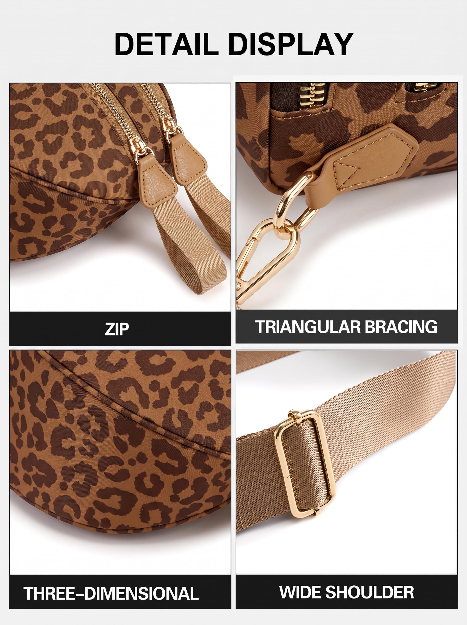 Spacious Nylon Crossbody Bag Bum Bag Handbags Wallets Purses Shoulder Bag view 5