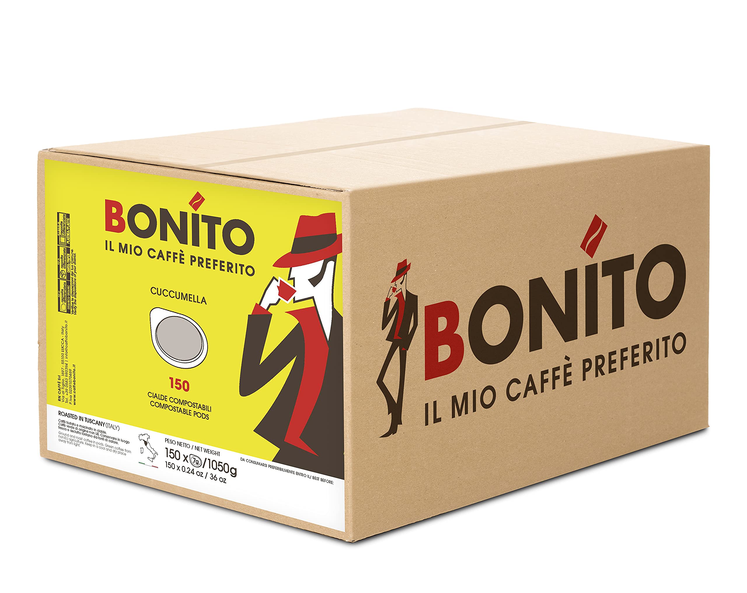 Caffè Bonito - Cialde compostabili ESE 44 mm, miscela CUCCUMELLA carattere forte e corposa - 150 cialde
