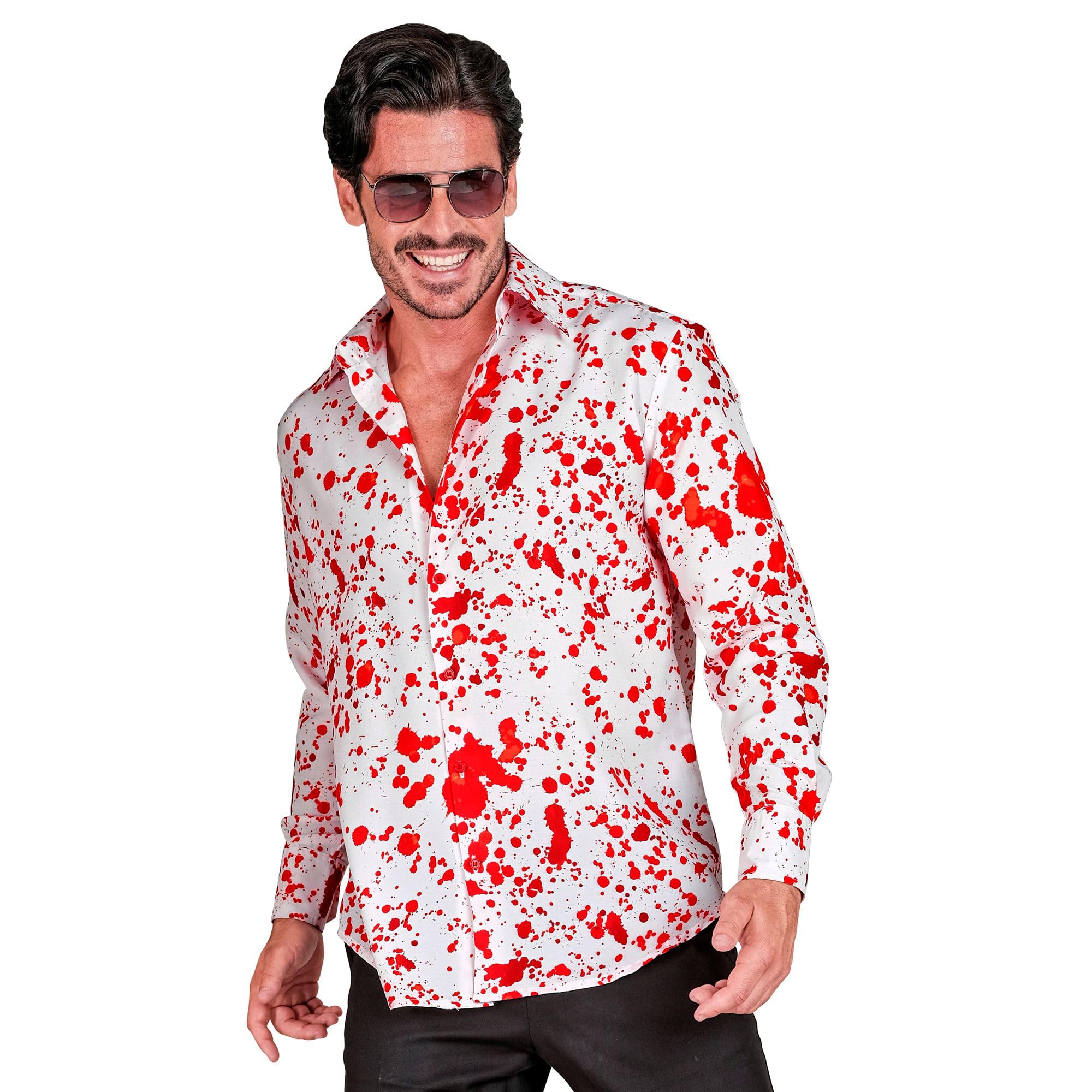WIDMANN MILANO PARTY FASHION - Bloody Shirt, White with Blood Stains, Horror Costume, Halloween Fancy Dress