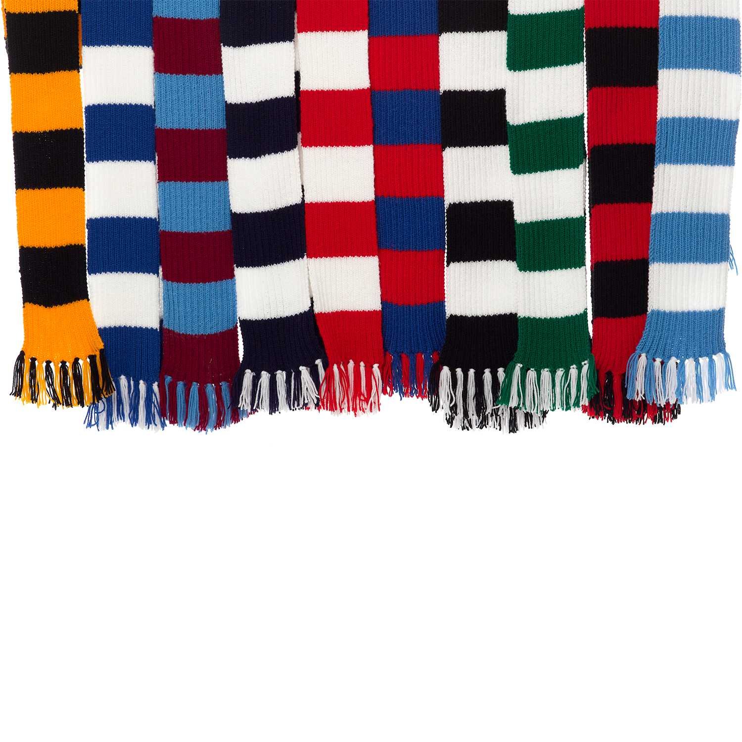 Premier League Striped Football Scarf Kit Pattern Wool Needles Leeds