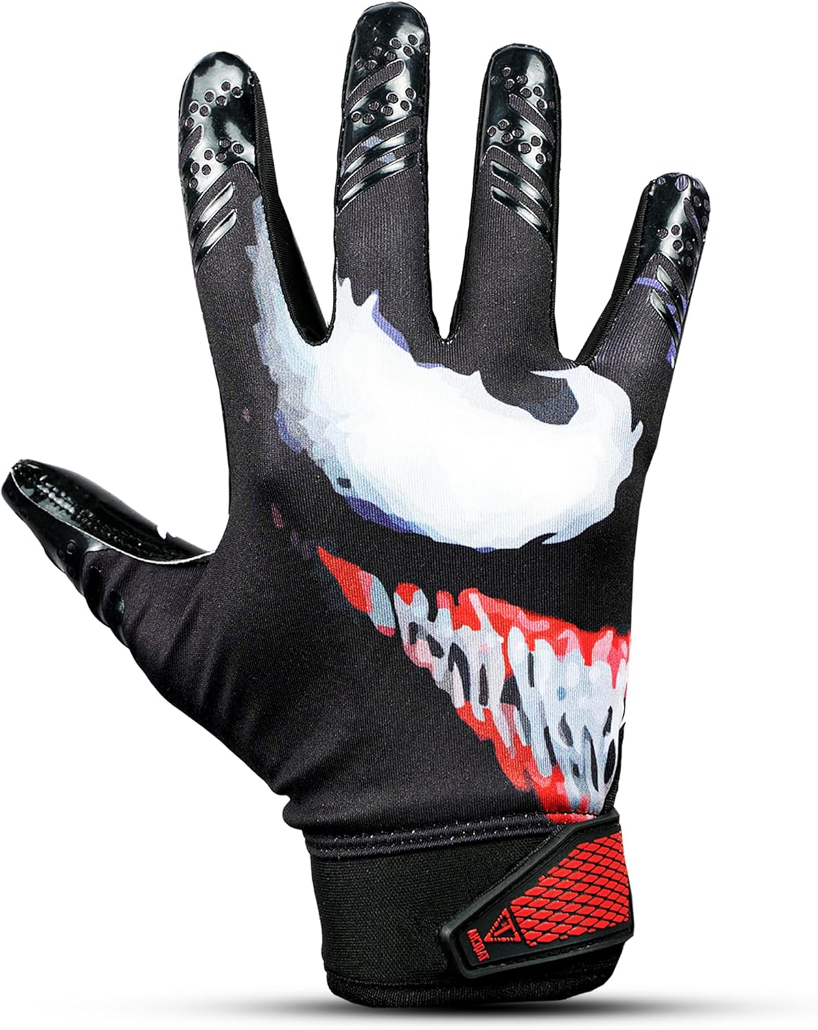 TAQCHA Villain Football Receiver Gloves – Elite Stick Grip Football Gloves for Adults & Youth – Ultra Sticky, Breathable, Durable Gloves for Wide Receivers, Pro Performance Game Gloves