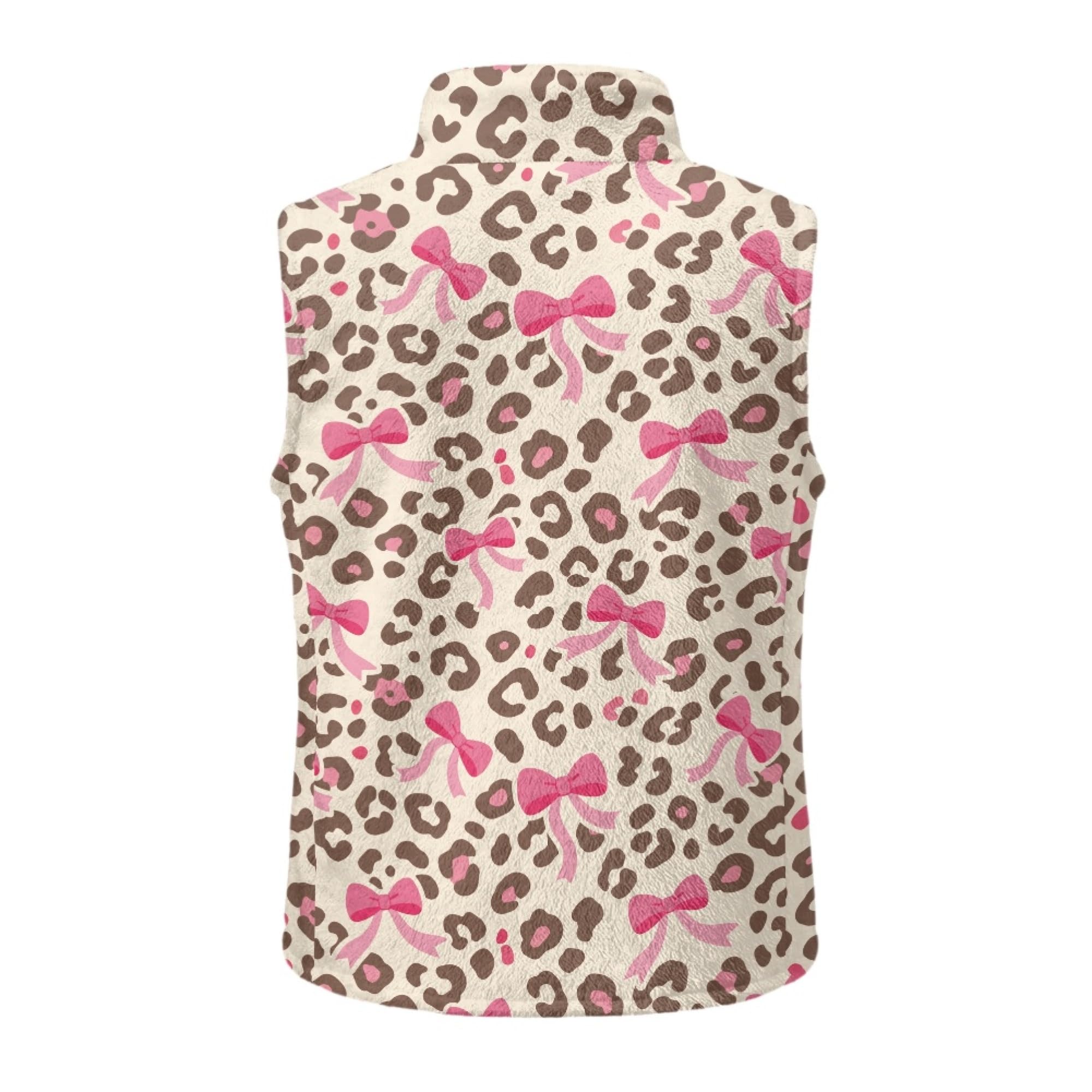 Amzbeauty Chaleco cálido de doble cara para niña y niño, estampado de lazo