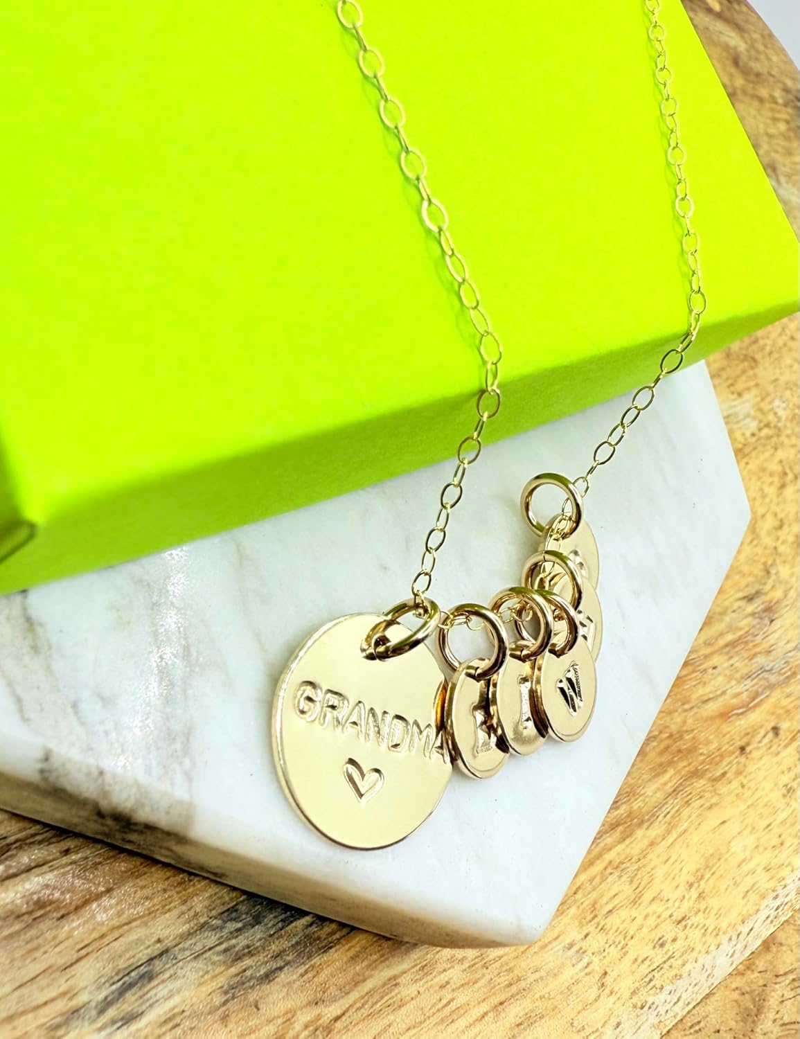 Mimi Necklace with Initials, 14k Gold Filled, Custom Grandma, Engraved Oma Necklace, Mimi Engraved Jewelry