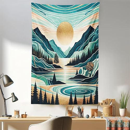 Miniatura 17 de Ambesonne Tapiz vintage, detalles de relojes mecánicos, diseño steampunk, diseño steampunk, para colgar en la pared para dormitorio, sala de estar,