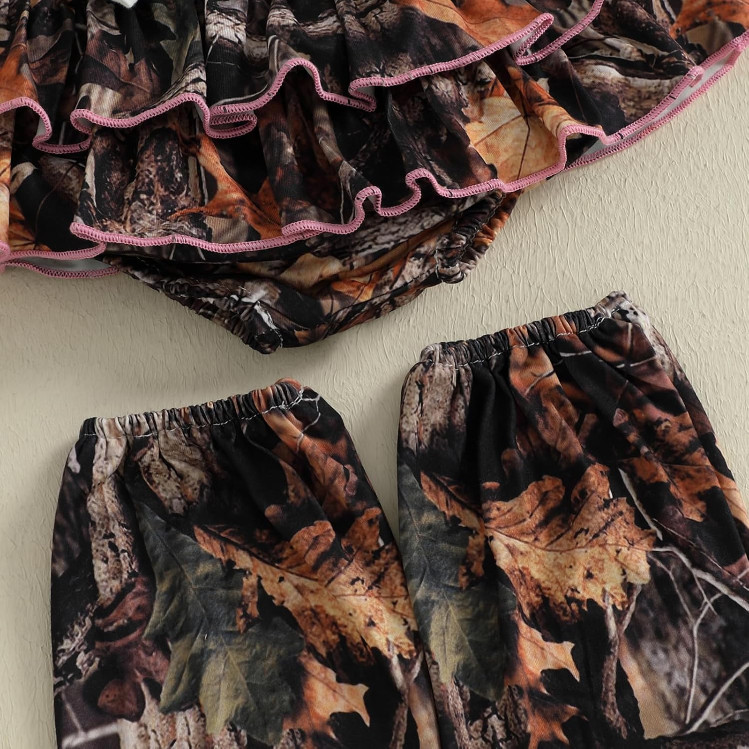 Hunting Baby Girl Outfit Deer Embroidery Ruffle Long Sleeve Romper Jungle Camo Skirt Headband Socks Set Fall Clothes - Image 7