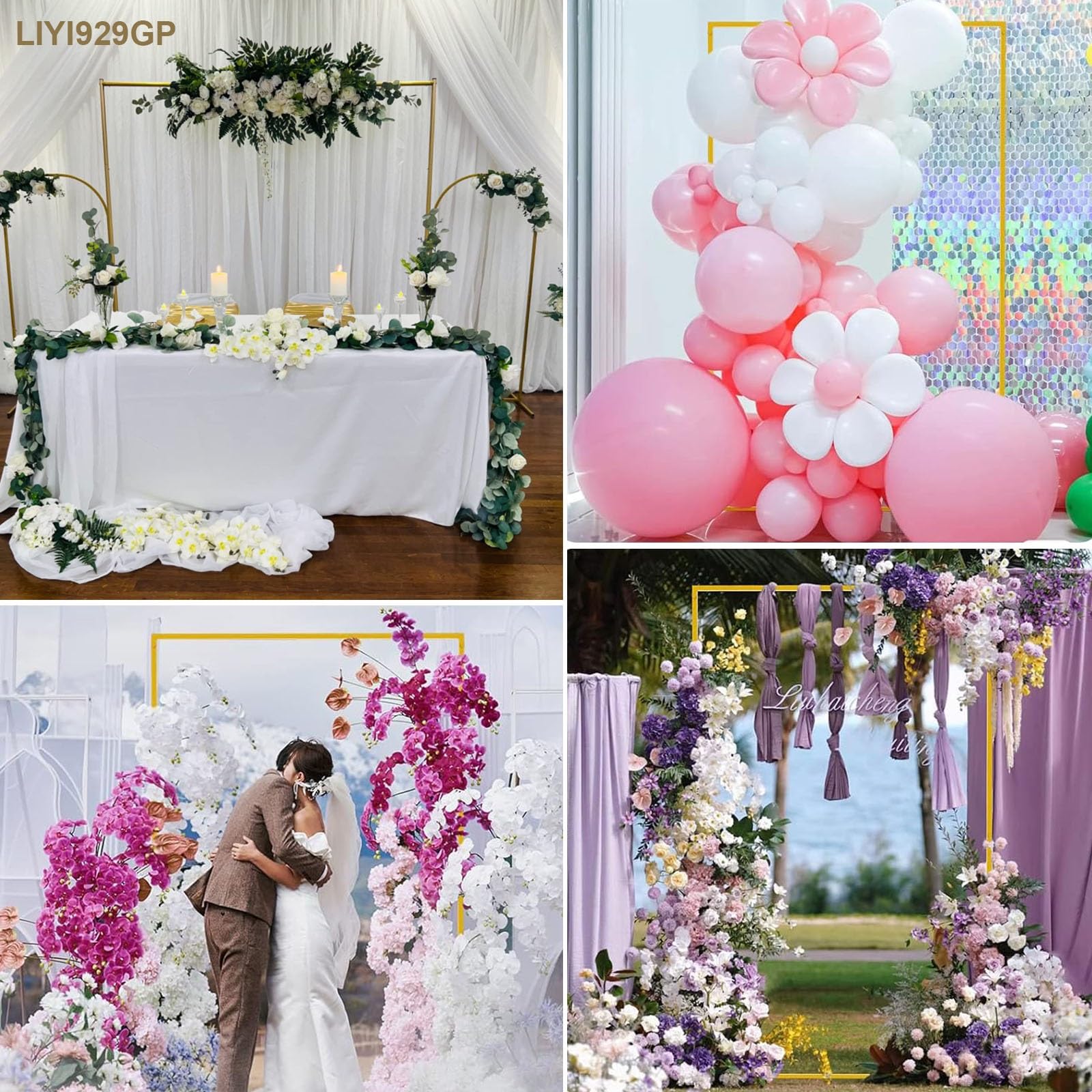 Amazon.co.jp: メタルウェディングアーチ背景スタンド、庭や結婚式の  