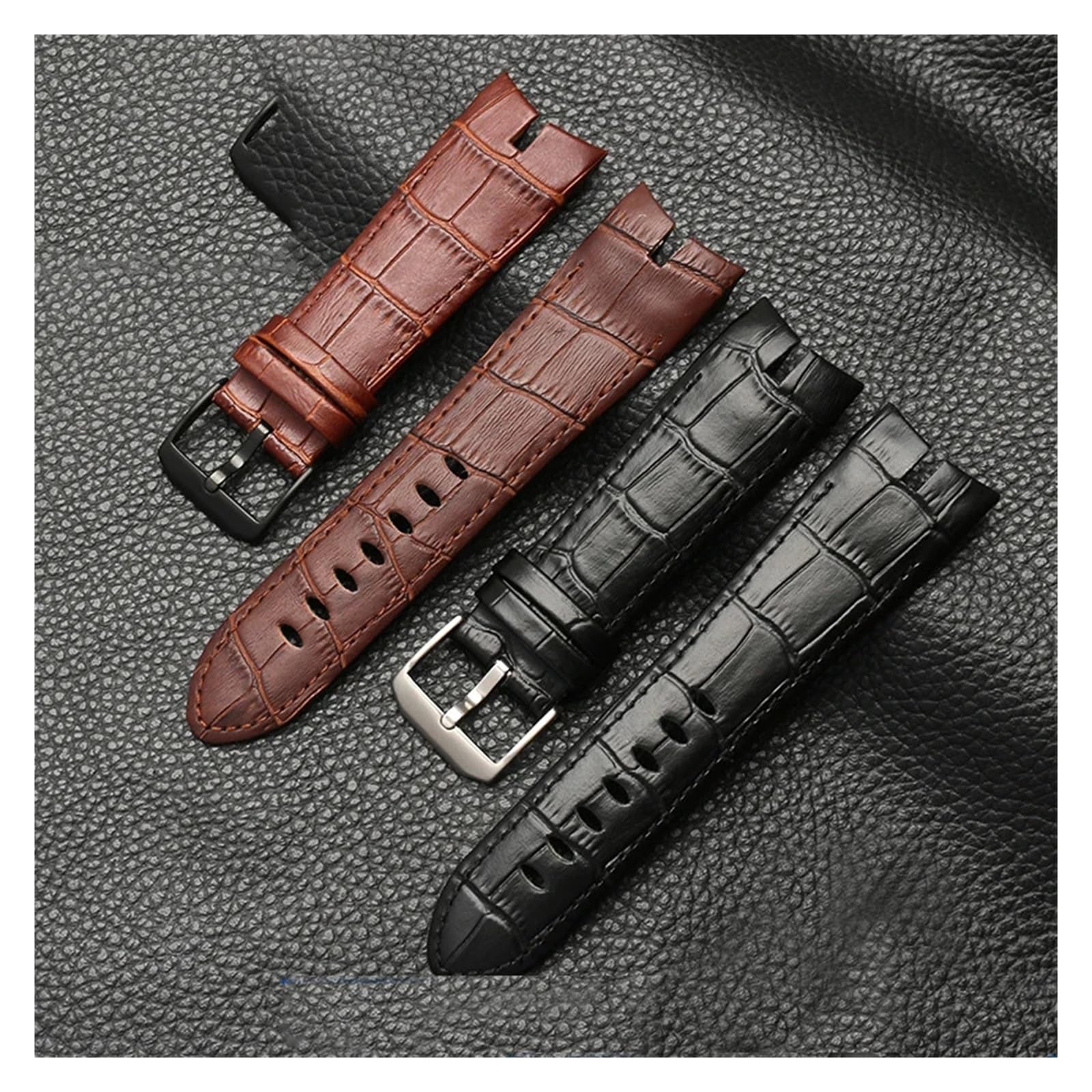 Genérico NASUNJIA Correa De Reloj De Cuero Genuino De 26 Mm Compatible Con La Correa De Reloj Roger Dubuis EXCALIBUR Con Esfera De 42 Mm, Accesorios For Hombre