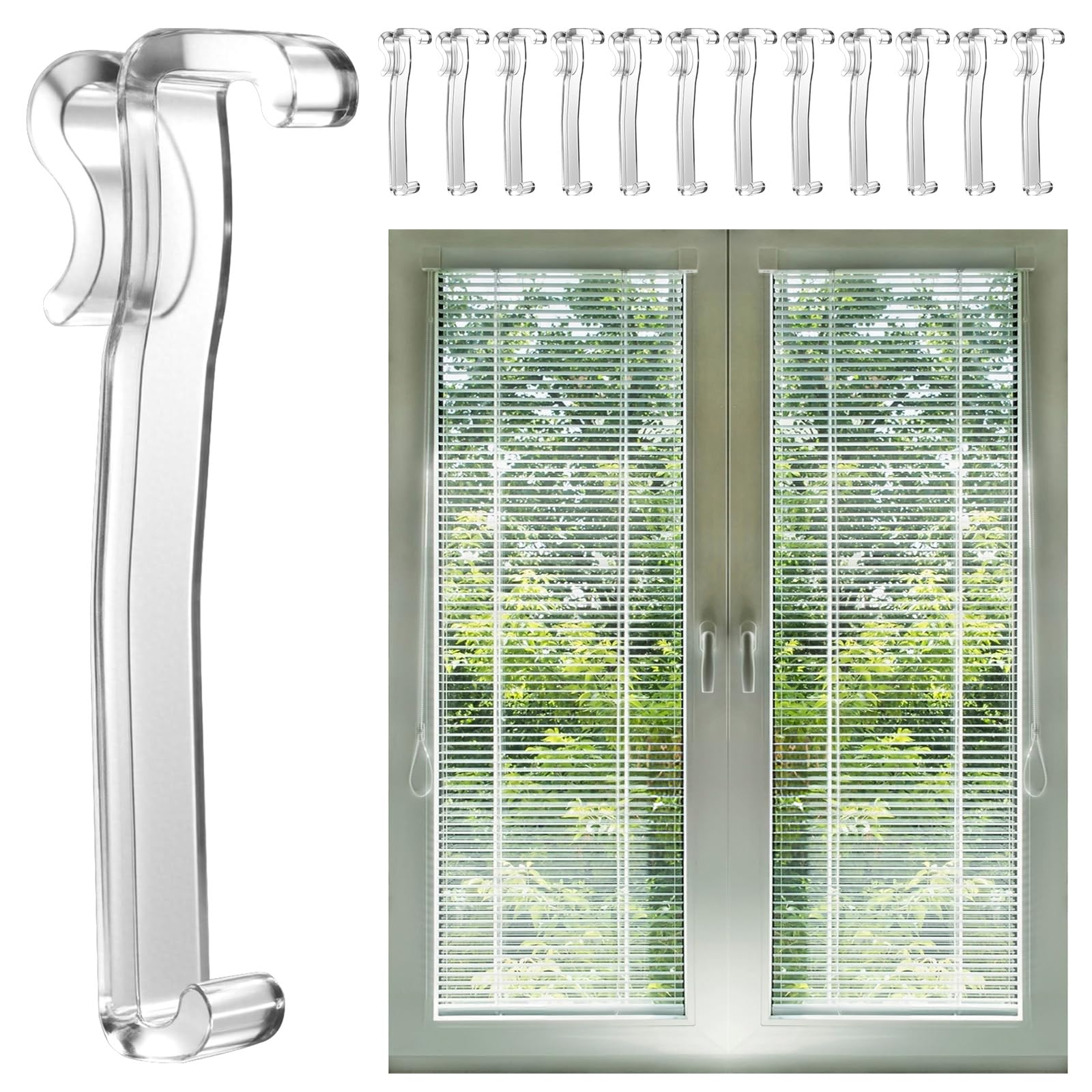 Photo 1 of 12PCS Clear Valance Clips, 3 Inch Horizontal Blinds Replacement Parts for Window Clips, Plastic Blind Hidden Valance Clip for Curtain, Window Hardware
