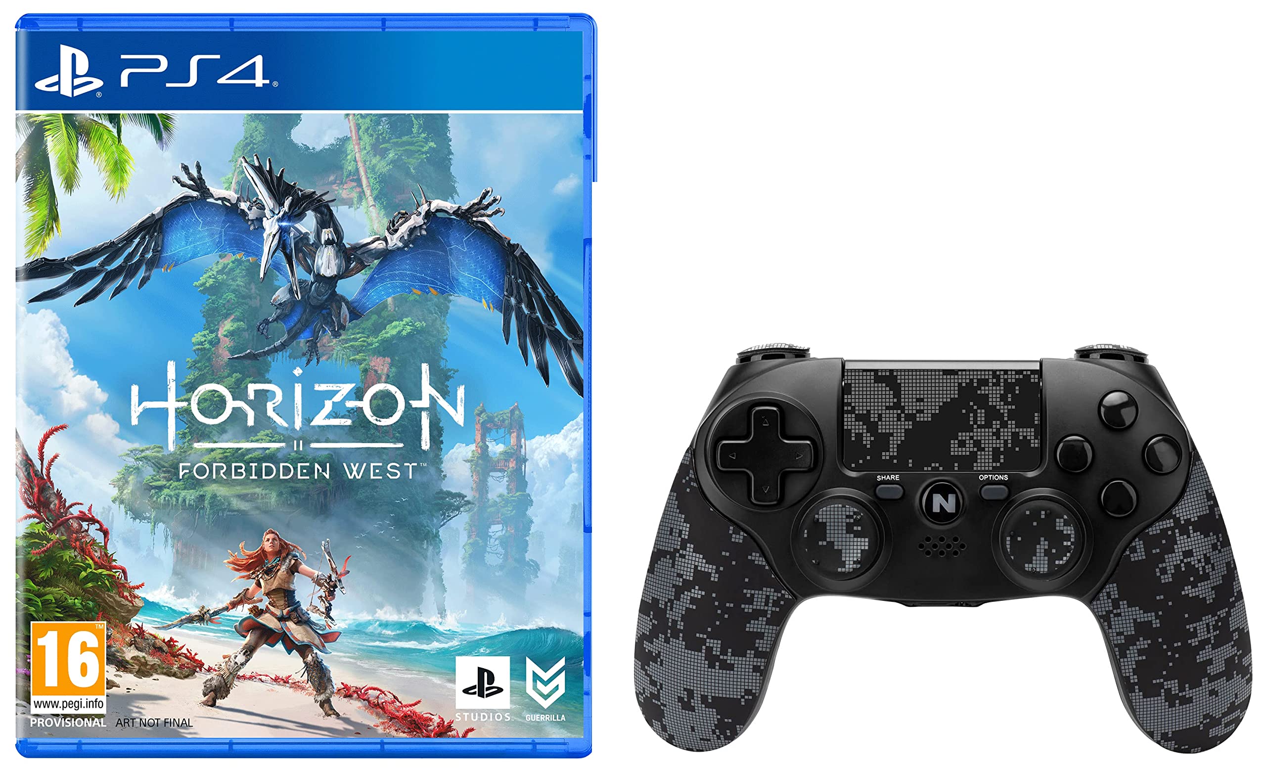 Horizon Forbidden West | Standard Edition | PS4 Game (PlayStation 4)+Nitho ADONIS - Controller Compatible with PS4, Wireless Gamepad with Joystick/Rumble & Motion Control/Headphone Jack (B0BN58XRQ7) Amazon Price History, Amazon Price Tracker