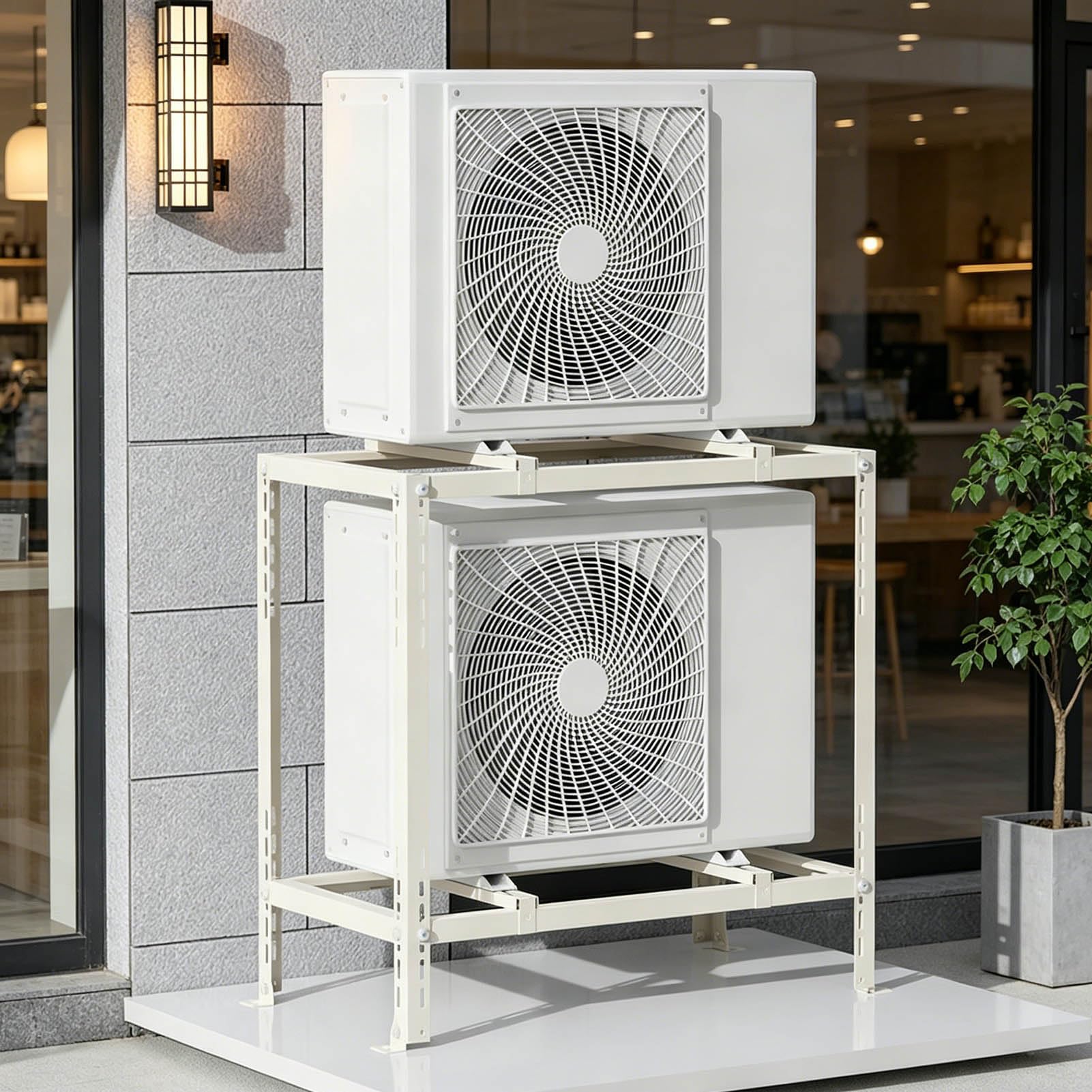 Support de système CVC monté au sol cadre en acier robuste pour climatiseur