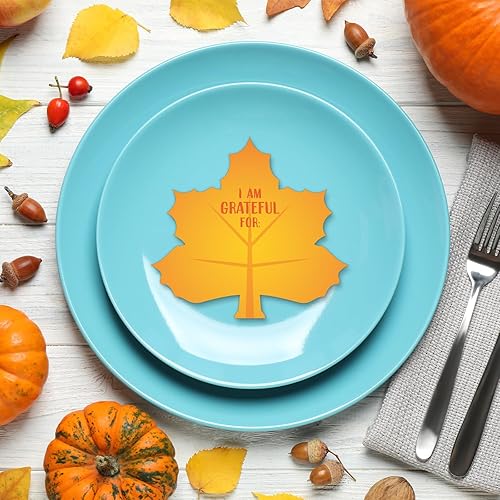 Miniatura 4 de Cholemy 90 tarjetas de mesa de agradecimiento, recortes de hojas de arce, hojas de arce, tarjetas de lugar de otoño para mesa de Acción de Gracias,