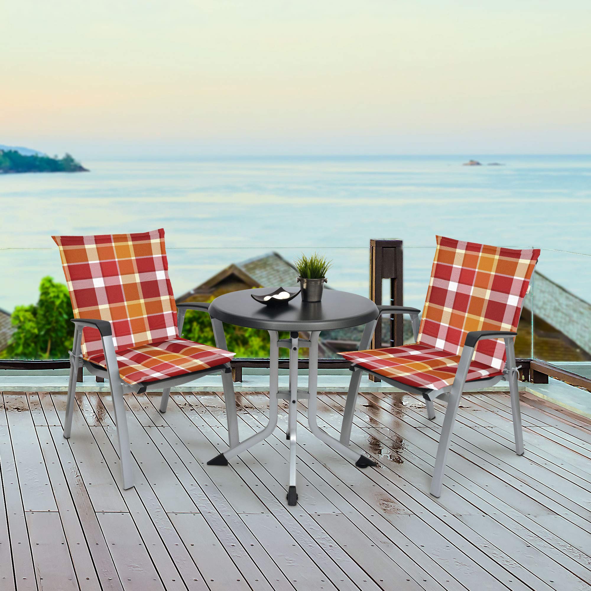 Beautissu Set di 6 Cuscino per sedie da Giardino Extra Comfort Made in EU