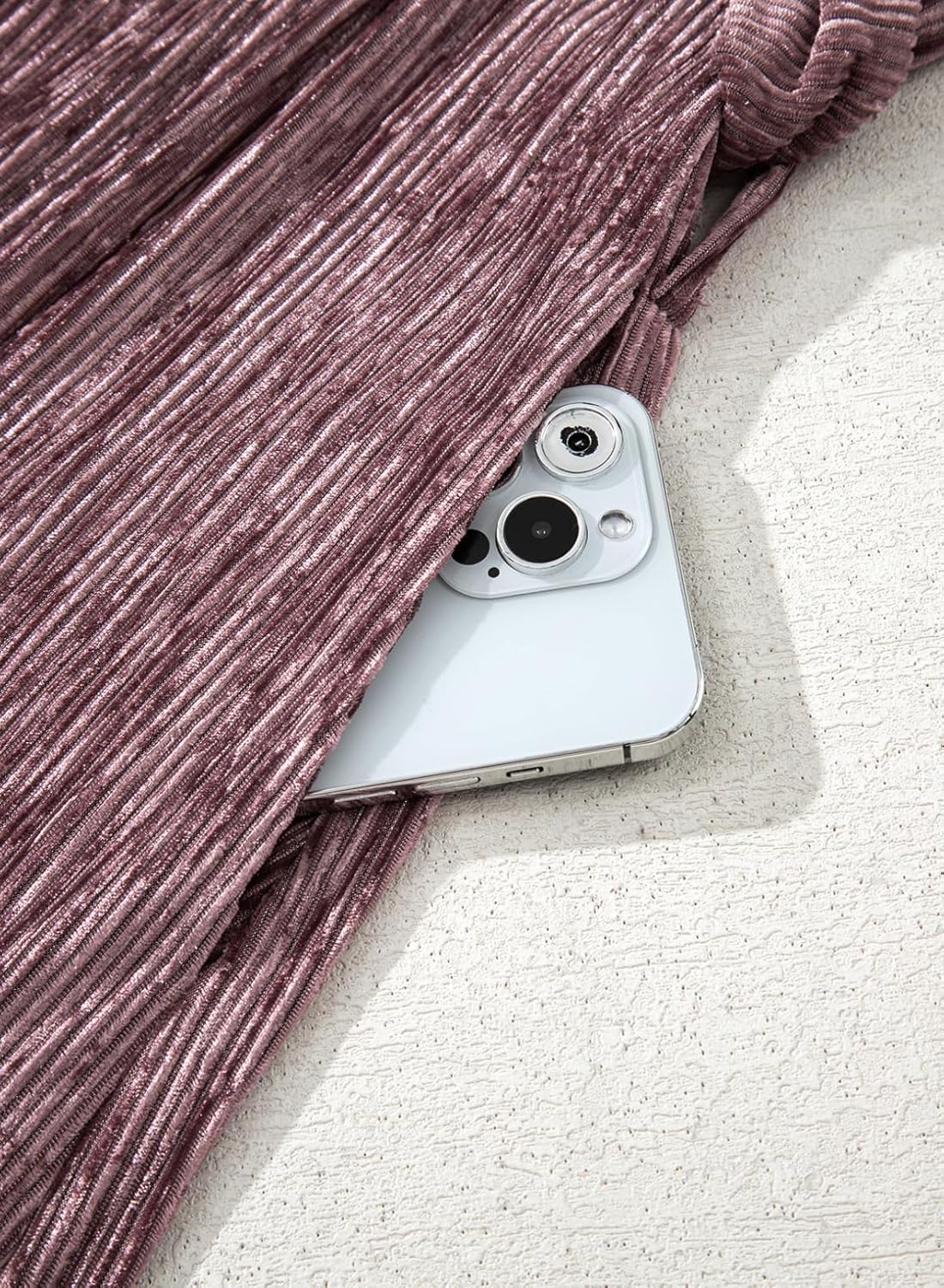 Happy Sailed Winter Fall Sleeveless Crewneck Velvet Casual Dress Party Midi Dresses with Pockets - Image 8