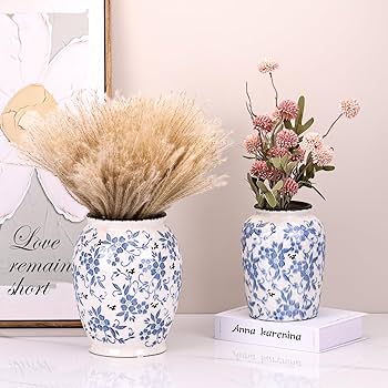 YARNOW 2 vasi vintage per fiori rustici in stile rustico, stile rustico, vaso decorativo in metallo, vaso in metallo, cestino francese shabby chic