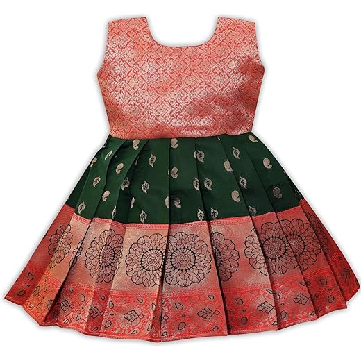 Baby Girls Traditional Pattu Pavadai Frock Dress