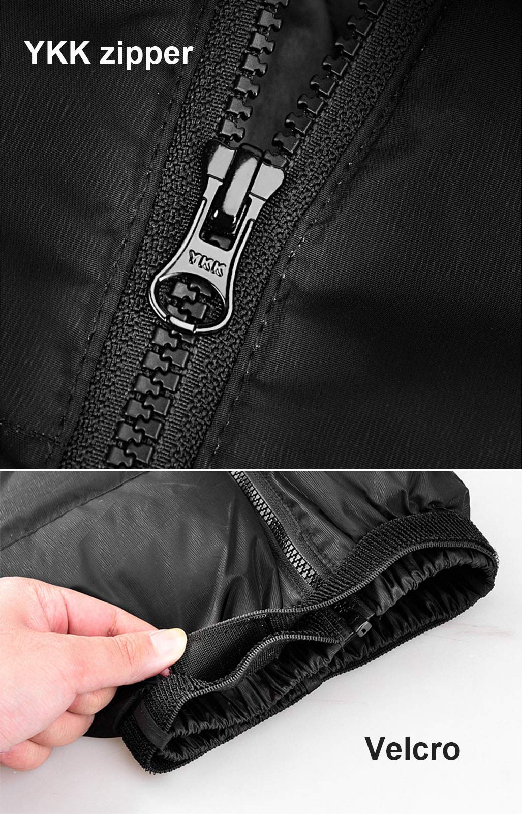 CapriTech Genouillère chaude à manches longues pour homme et femme Doublure en velours Fermée avec sangles et crochets de fixation Longueur 28 cm