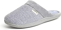 Dearfoams Women's Samantha Chenille Knit Scuff Slippers with Memory Foam - Cozy Indoor/Outdoor Comfort, Machine Washable