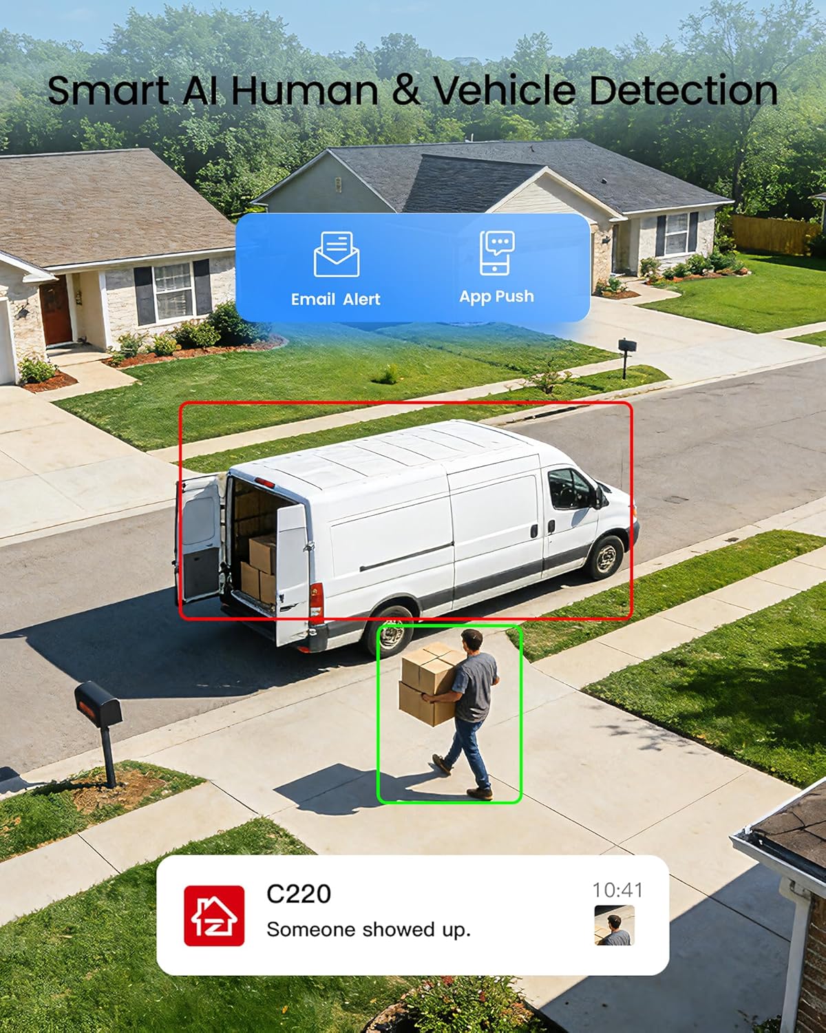 ZOSI C220 8CH 4MP QHD 2.5K PoE Home Security Camera System, 8CH 5MP 3K NVR with Smart AI Human Detection, 4 x 4MP(1440p) Dome IP Cameras Outdoor Indoor, Two-Way Audio (Hard Drive not Included)