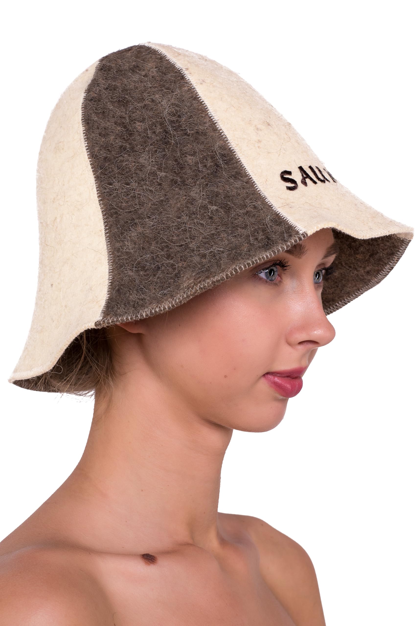 Ger3as Sauna Hat 100% Wool Felt with Hooks for Men and Women Wellness (UK, Numeric, 6 7/8, 7 1/2, Sauna), 6 7/8-7 1/2 - Image 3