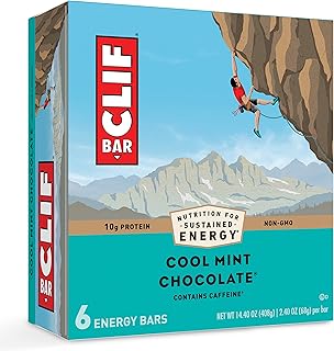 CLIF BARS - Energy Bars - Cool Mint Chocolate - With Caffeine - Made with Organic Oats - Plant Based Food - Vegetarian - K...