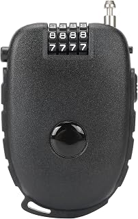 4-Digit Combination Lock with 27.5 Inch Retractable Steel Cables