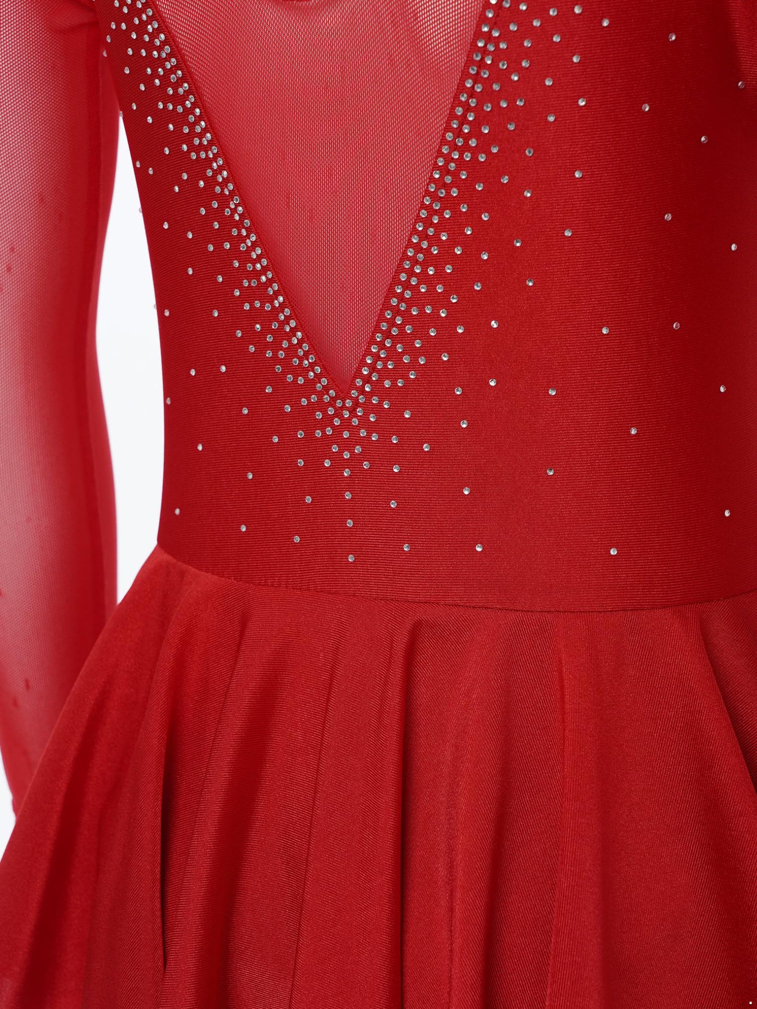 Freebily Vestido de Danza Patinaje sobre Hielo para Niña Leotardo de Manga Larga Maillot de Gimnasia Rítmica Competición Vestido de Bailarina Ballet — view 6