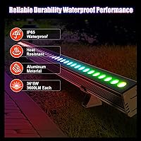 Vista 7 de Lámpara de pared inteligente arandela de luz regulable con control de aplicación, barra de luz lineal LED RGBCW de 180W con cambio