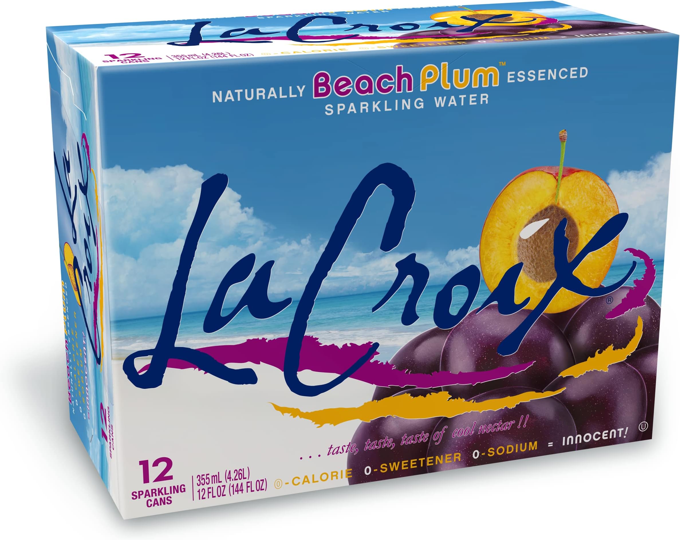 LaCroix Sparkling Water, Beach Plum, 12 Fl Oz (pack of 12)