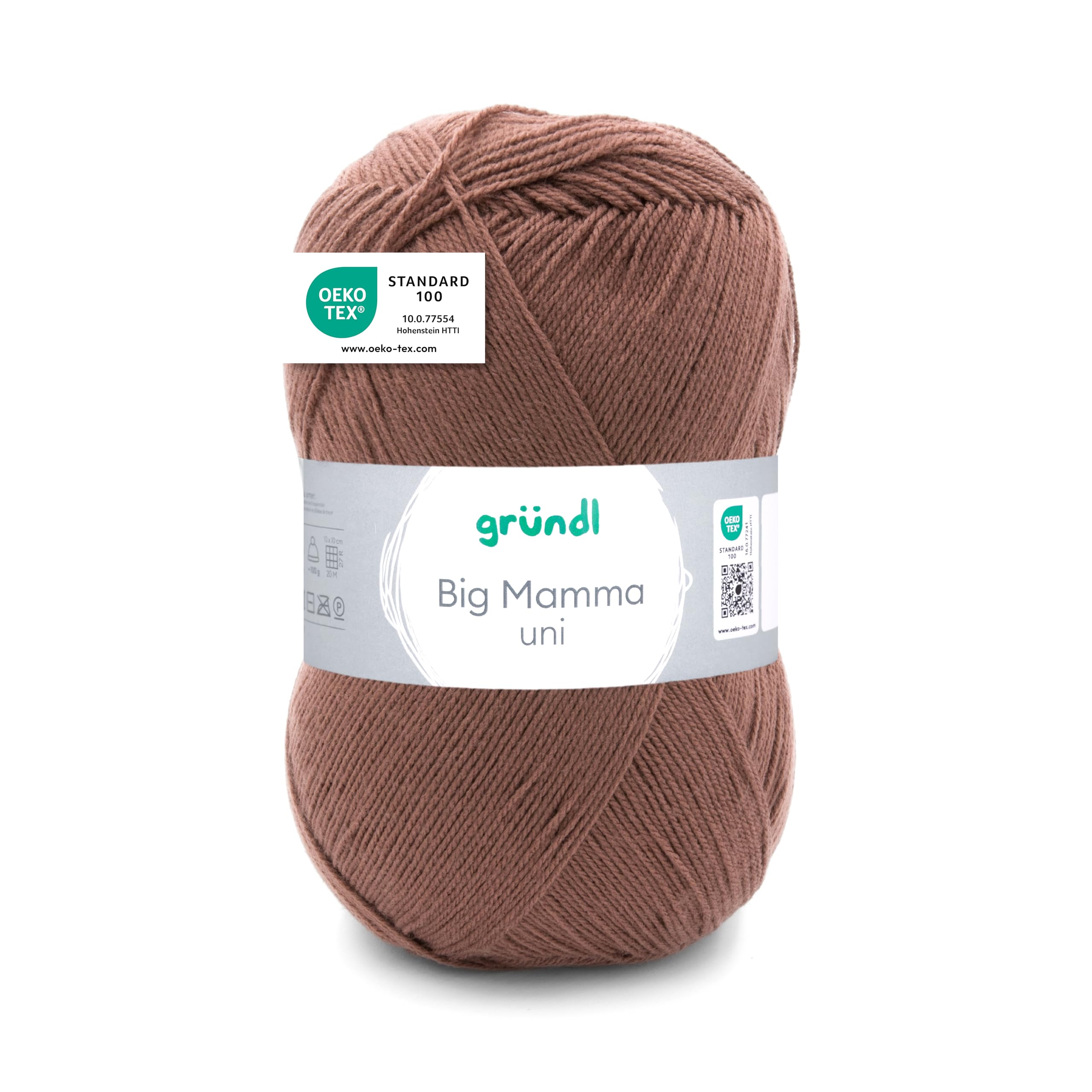 Gründl Big Mamma Uni (Knitting- & Crochet Yarn with Wool-Like Character Made of 100% polyacrylic, 400 g / 1040 m, Needle Size: 3.5-4.5mm, 1 x 400 g), Cappucino