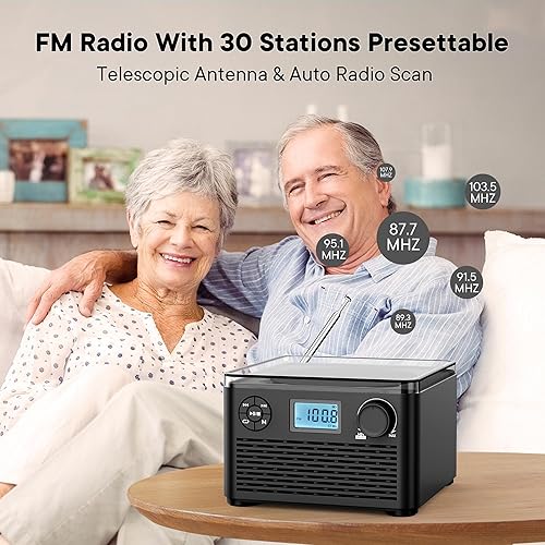 Miniatura 4 de Portable CD Player with Speakers and Bluetooth:Rechargeable CD Boombox with FM Radio-Plays CD/MP3 /Audiobook/USB/TF-Headphone Jack/Charger