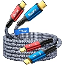 Braided Thunderbolt 4 Cable 15 FT 2 Pack Compatible, 20Gbps, 240W PD, 5K@60Hz, 4K@60Hz for Mac mini, iPhone 17/18, MacBook Pro M4 M5 / Air, SSD, Docking, eGPU, XPS, USB4