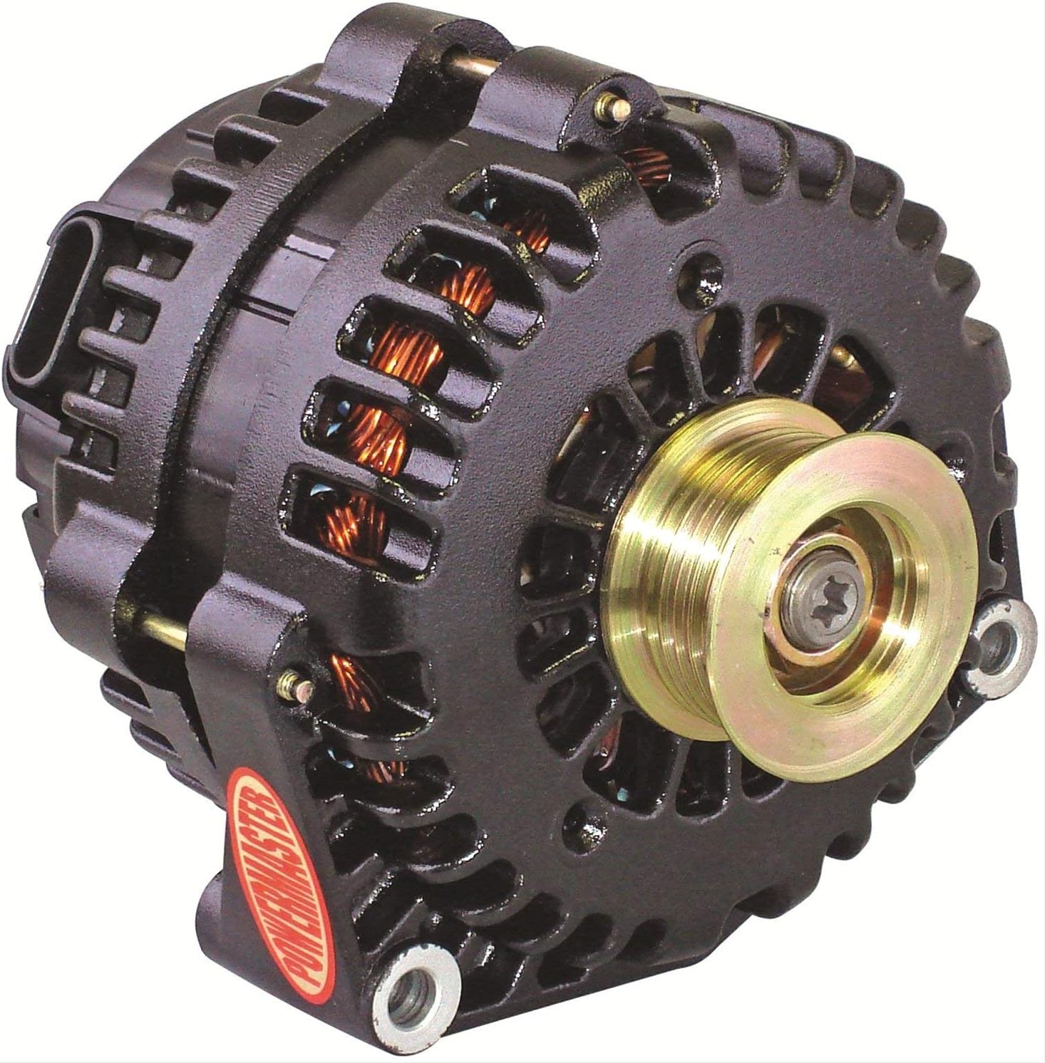POWERMASTER58302 Black Alternator (AD244 215A 6 Groove Pulley with 2 pin OE Hookup PLFS)
